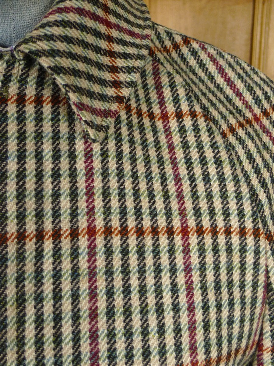 25/1103 superb immaculate haggart of aberfeldy gun check heavyweight wool field coat shooting jacket w/ wool lining 38-39