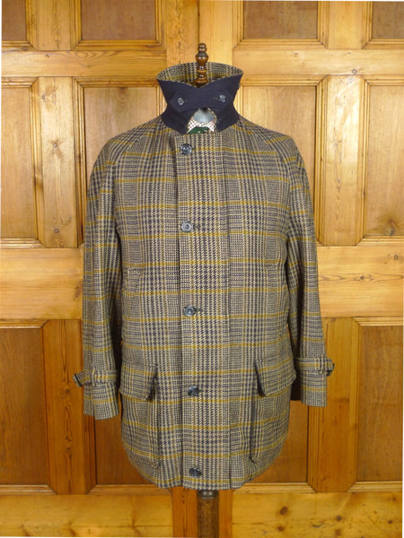 25/1105 immaculate aquascutum london glen check tweed field coat shooting jacket 45-46