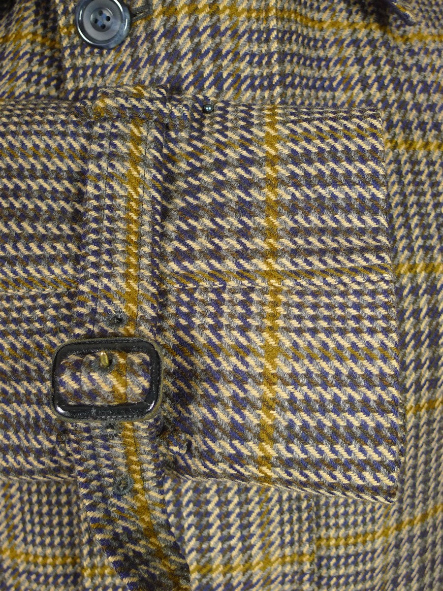 25/1105 immaculate aquascutum london glen check tweed field coat shooting jacket 45-46