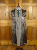 25/1106 full-length vintage crombie grey glen check d/b wool overcoat w/ belt 40-42 regular