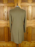 25/1108 immaculate vintage crombie melton wool british warm overcoat w/ leather buttons 40 regular
