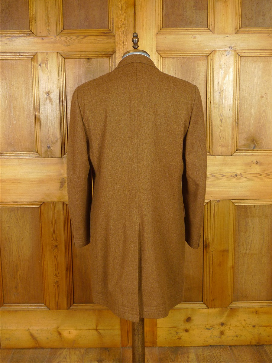 25/1114 beautiful immaculate daks russet brown brushed venetian wool covert coat overcoat 42-44 regular