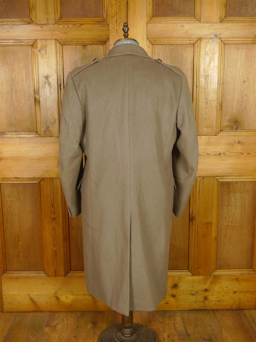 25/1107 near immaculate crombie melton wool heavyweight british warm style overcoat coat w/ leather buttons 42-43 regular
