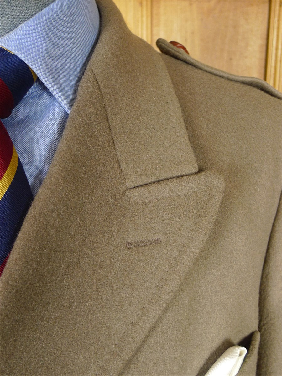 25/1107 near immaculate crombie melton wool heavyweight british warm style overcoat coat w/ leather buttons 42-43 regular