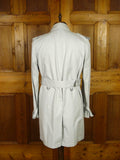 25/1110 near mint aquascutum 100% cotton woven cream raincoat w/ belt 42 regular