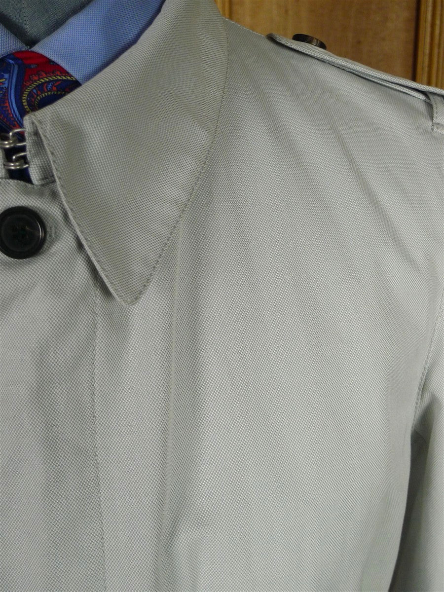 25/1110 near mint aquascutum 100% cotton woven cream raincoat w/ belt 42 regular