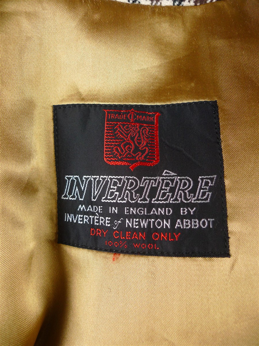 25/1104 exceptional immaculate invertere gun check tweed field coat shooting jacket 38-39