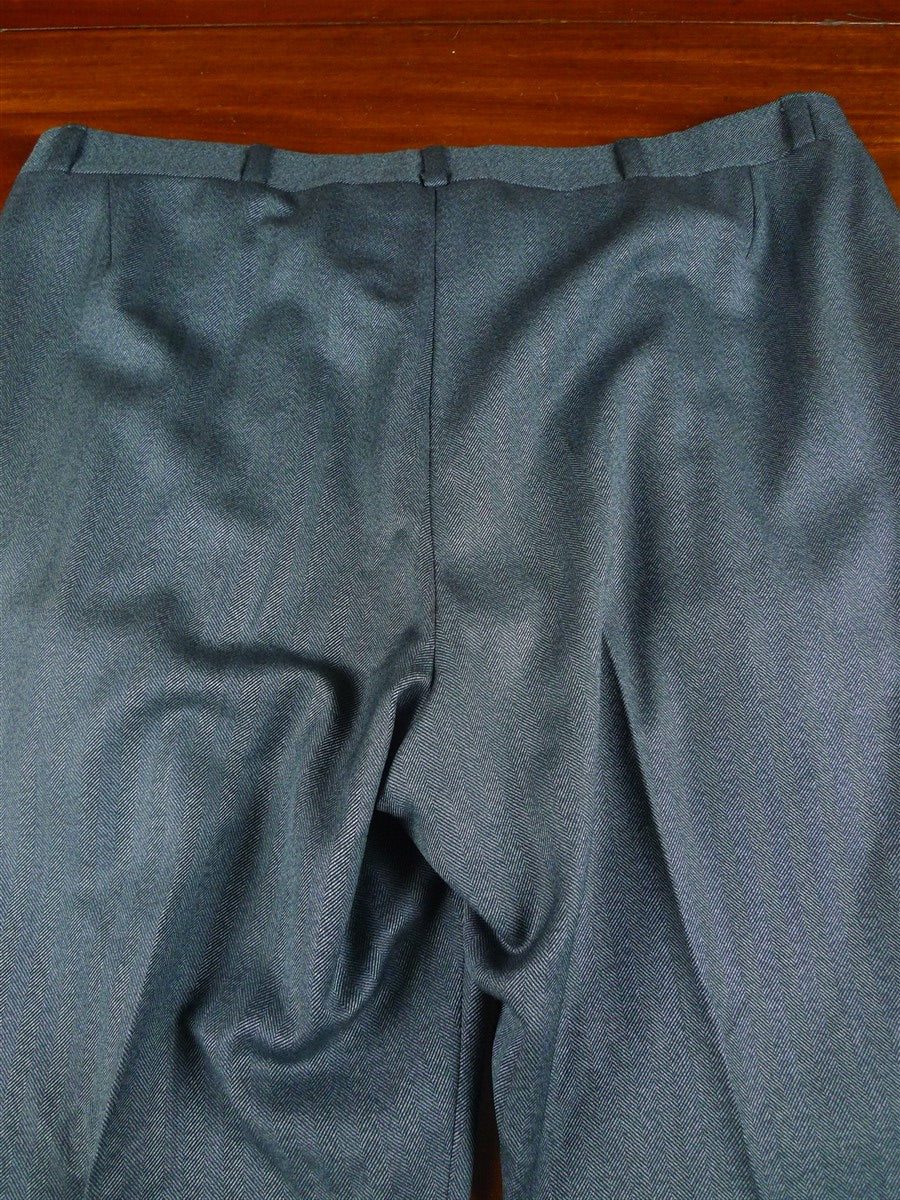 25/1134 dege & skinner 2002 savile row bespoke heavyweight grey herringbone worsted d/b suit w/ 2 pair trs 44 regular