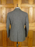 25/1136 wonderful vintage 1963 welsh & jefferies savile row bespoke heavyweight grey hopsack weave suit w/ silk linings 41 short to regular