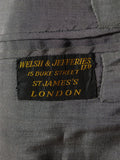 25/1136 wonderful vintage 1963 welsh & jefferies savile row bespoke heavyweight grey hopsack weave suit w/ silk linings 41 short to regular