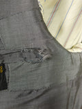 25/1136 wonderful vintage 1963 welsh & jefferies savile row bespoke heavyweight grey hopsack weave suit w/ silk linings 41 short to regular
