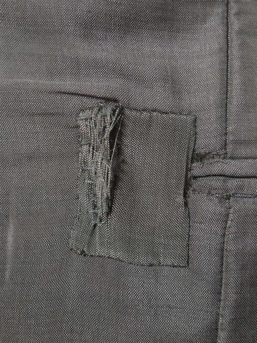 25/1136 wonderful vintage 1963 welsh & jefferies savile row bespoke heavyweight grey hopsack weave suit w/ silk linings 41 short to regular