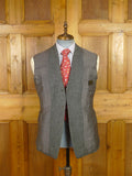 25/1136 wonderful vintage 1963 welsh & jefferies savile row bespoke heavyweight grey hopsack weave suit w/ silk linings 41 short to regular