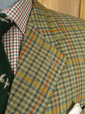 25/1128 vintage british bespoke heavyweight gun check tweed jacket 44-45 long