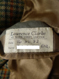 25/1128 vintage british bespoke heavyweight gun check tweed jacket 44-45 long