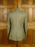 25/1130 near immaculate daks wool silk & linen green wp check sports jacket blazer 42 long