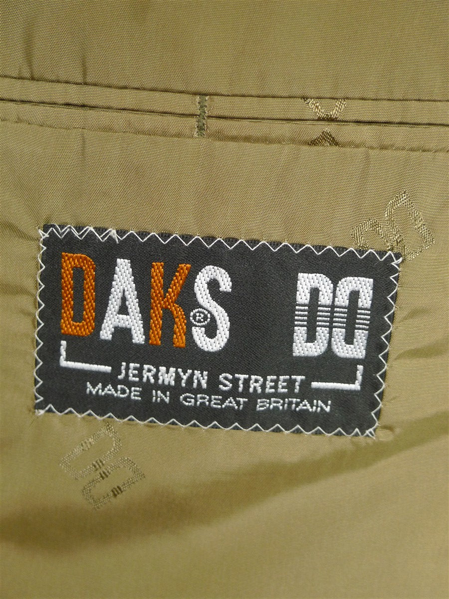 25/1130 near immaculate daks wool silk & linen green wp check sports jacket blazer 42 long