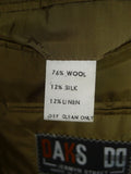 25/1130 near immaculate daks wool silk & linen green wp check sports jacket blazer 42 long