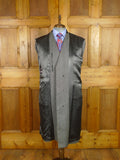 25/1139 superb vintage british grey herringbone wool chesterfield coat overcoat 40-42