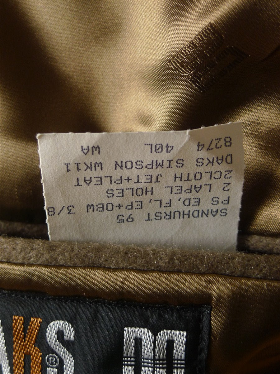 25/1142 new old stock mint w/tags daks full-length british warm sandhurst officers overcoat coat 40 long