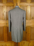 25/1143 immaculate chester barrie grey herringbone wool chesterfield coat overcoat 42 regular