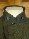 25/1147 wonderful vintage bepsoke tailored john g hardy green wp check tweed half-norfolk jacket w/ ghillie collar 38 regular