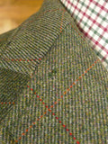 25/1147 wonderful vintage bepsoke tailored john g hardy green wp check tweed half-norfolk jacket w/ ghillie collar 38 regular