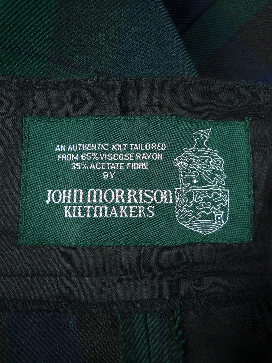 25/1124 immaculate morrison kilt makers black watch tartan evening dress trouser 30
