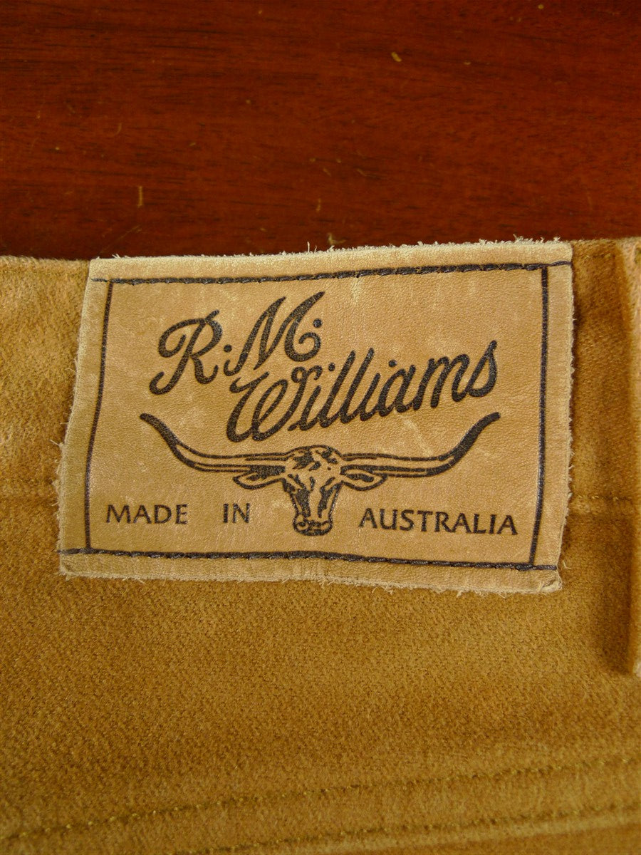 25/1126 immaculate rm williams australian heavy cotton moleskin tan brown jean trouser 38