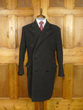 25/1138 genuine 1950s vintage heavyweight charcoal grey diagonal twill d/b overcoat coat 44