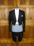 25/1132 vintage 1950s 1960s london tailor black barathea wool evening tailcoat 38 long
