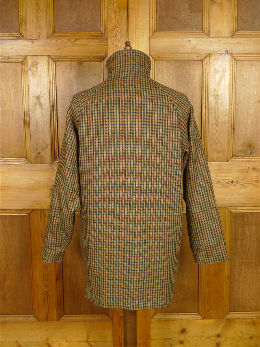 25/1148 superb vintage heavyweight scottish tweed gun check shooting field coat 44-45