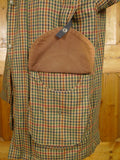 25/1148 superb vintage heavyweight scottish tweed gun check shooting field coat 44-45