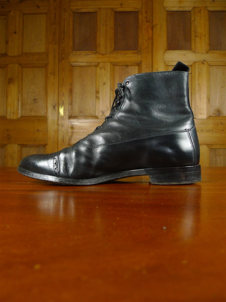 25/1150 vintage black grenson semi-brogue boot uk 10