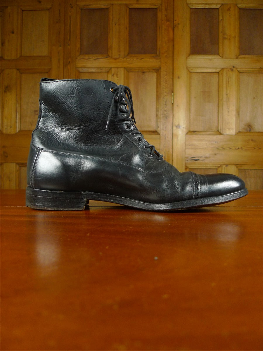 25/1150 vintage black grenson semi-brogue boot uk 10