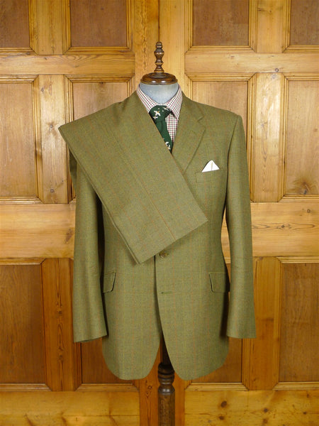 25/1169 vintage cordings piccadilly custom order green wp check heavyweight tweed suit 44 extra long