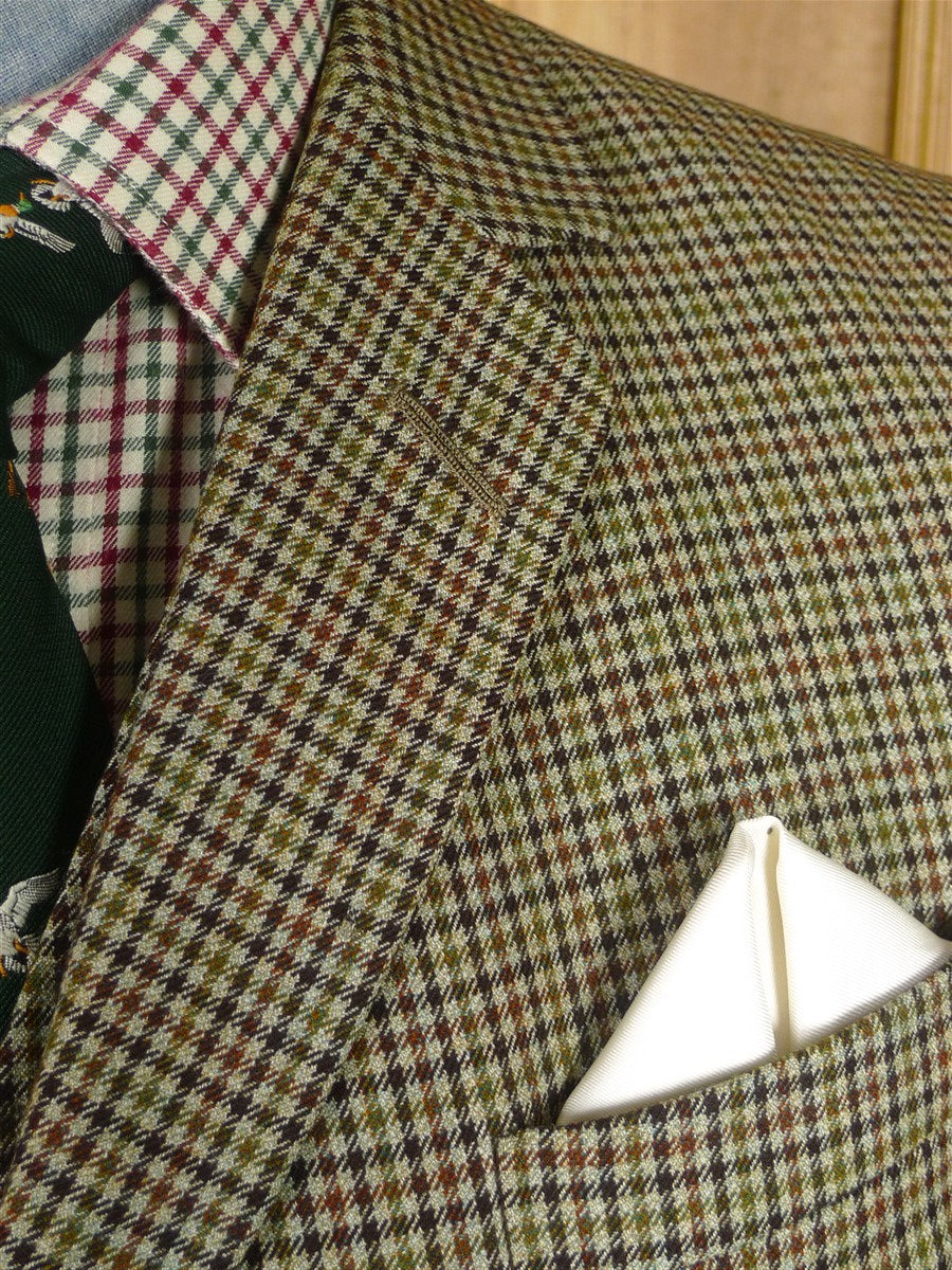 25/1170 superb 1969 vintage connock & lockie bespoke heavyweight worsted 3-piece brown gun check town & country suit 41 long