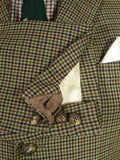 25/1170 superb 1969 vintage connock & lockie bespoke heavyweight worsted 3-piece brown gun check town & country suit 41 long