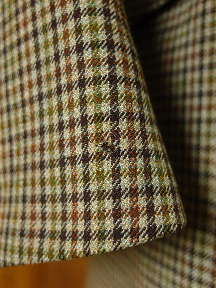 25/1170 superb 1969 vintage connock & lockie bespoke heavyweight worsted 3-piece brown gun check town & country suit 41 long