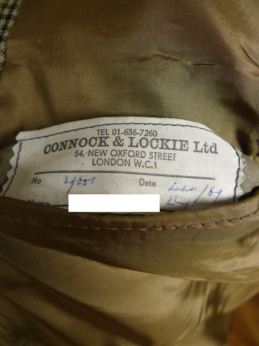 25/1170 superb 1969 vintage connock & lockie bespoke heavyweight worsted 3-piece brown gun check town & country suit 41 long
