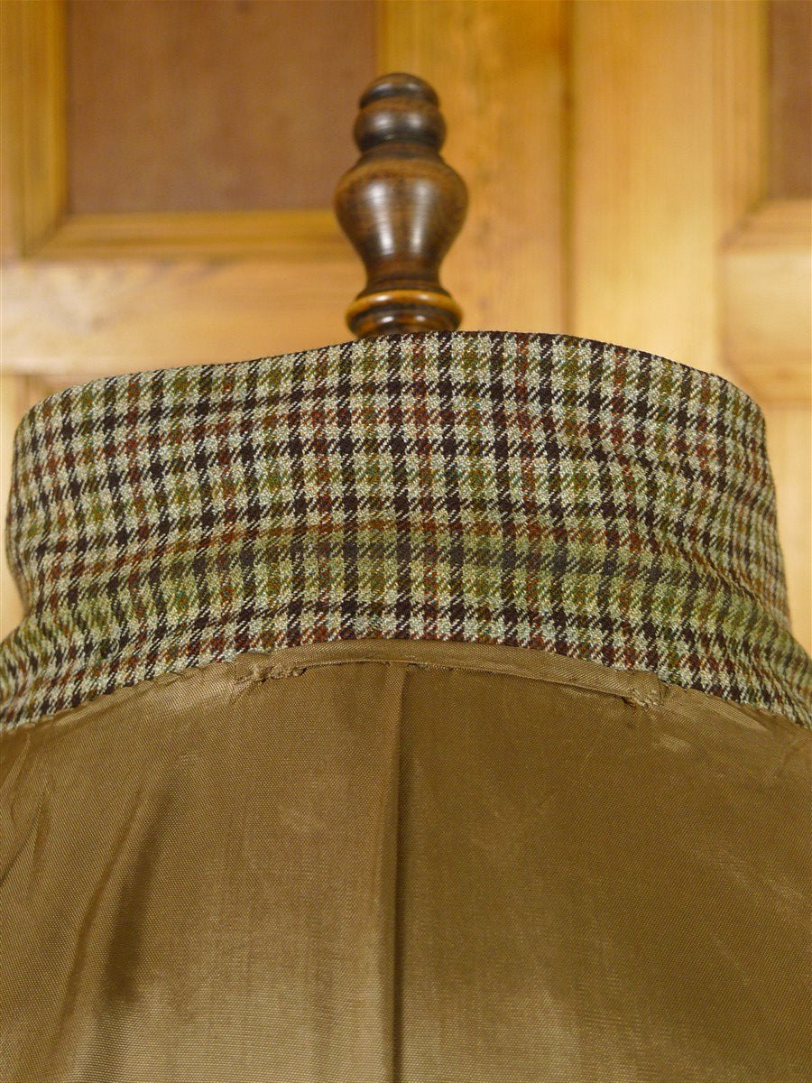 25/1170 superb 1969 vintage connock & lockie bespoke heavyweight worsted 3-piece brown gun check town & country suit 41 long