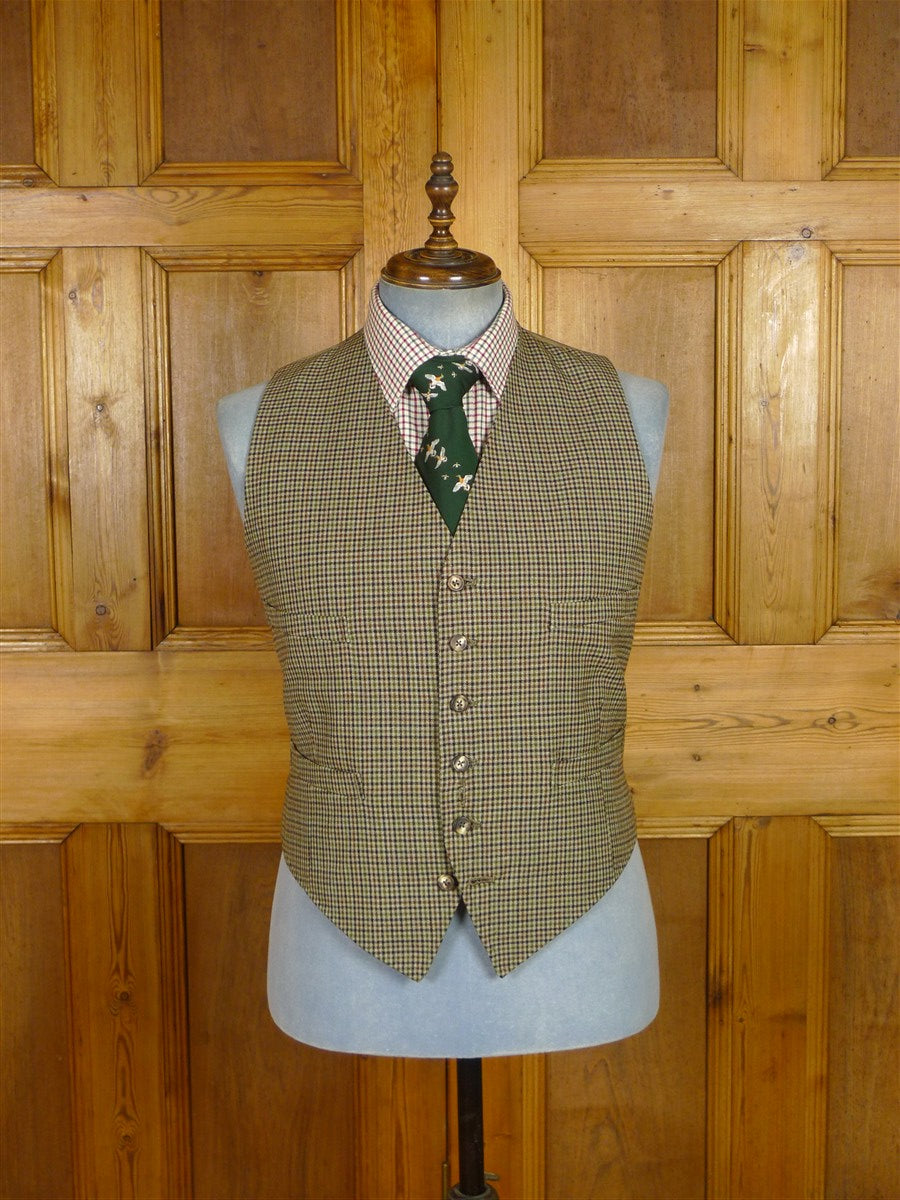 25/1170 superb 1969 vintage connock & lockie bespoke heavyweight worsted 3-piece brown gun check town & country suit 41 long