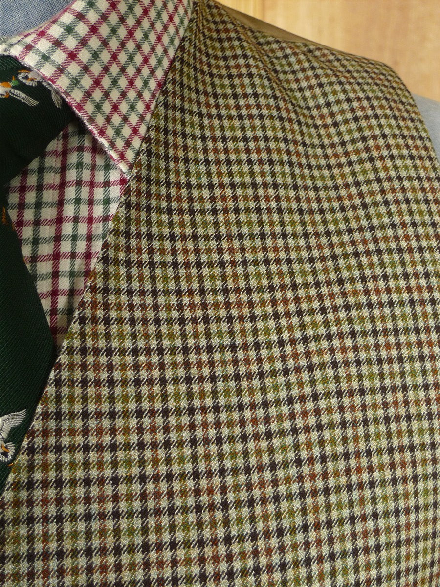 25/1170 superb 1969 vintage connock & lockie bespoke heavyweight worsted 3-piece brown gun check town & country suit 41 long