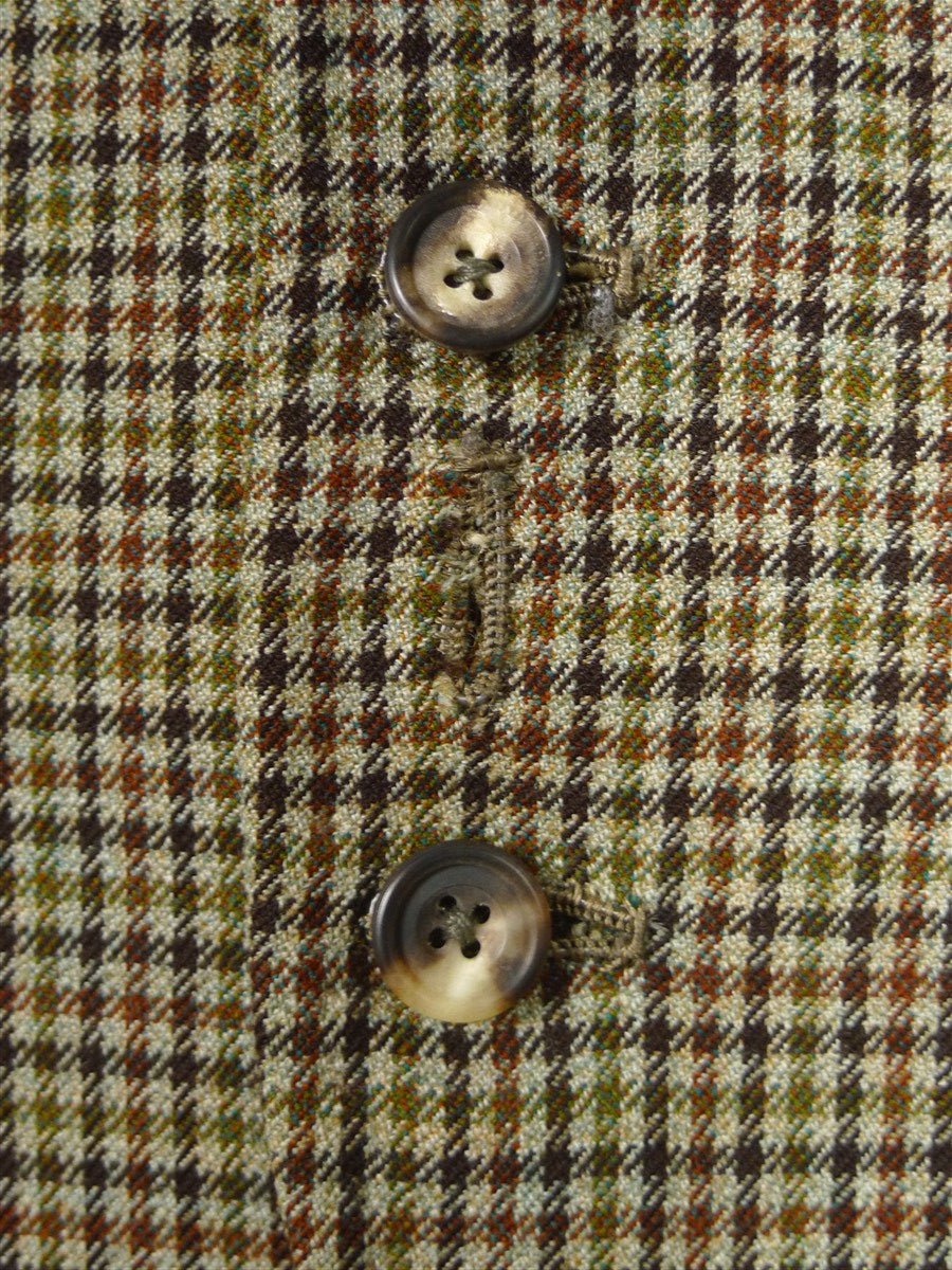 25/1170 superb 1969 vintage connock & lockie bespoke heavyweight worsted 3-piece brown gun check town & country suit 41 long