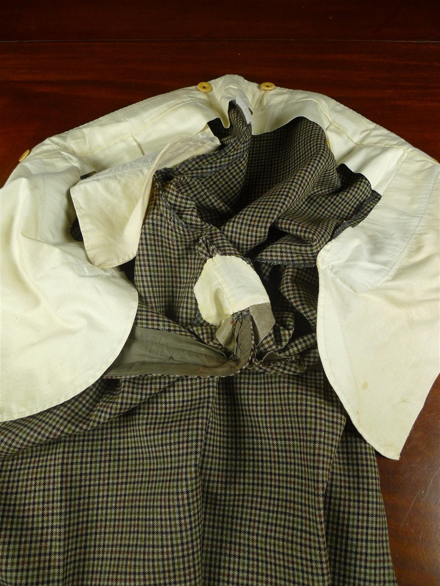 25/1170 superb 1969 vintage connock & lockie bespoke heavyweight worsted 3-piece brown gun check town & country suit 41 long