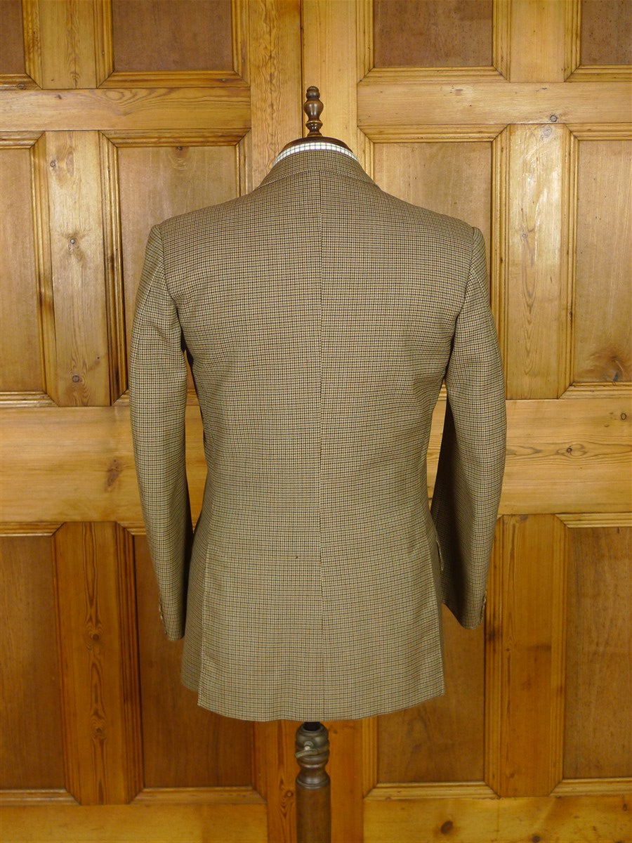 25/1171 superb 1974 vintage connock & lockie bespoke heavyweight worsted 3-piece beige brown gun check town & country suit 41 long