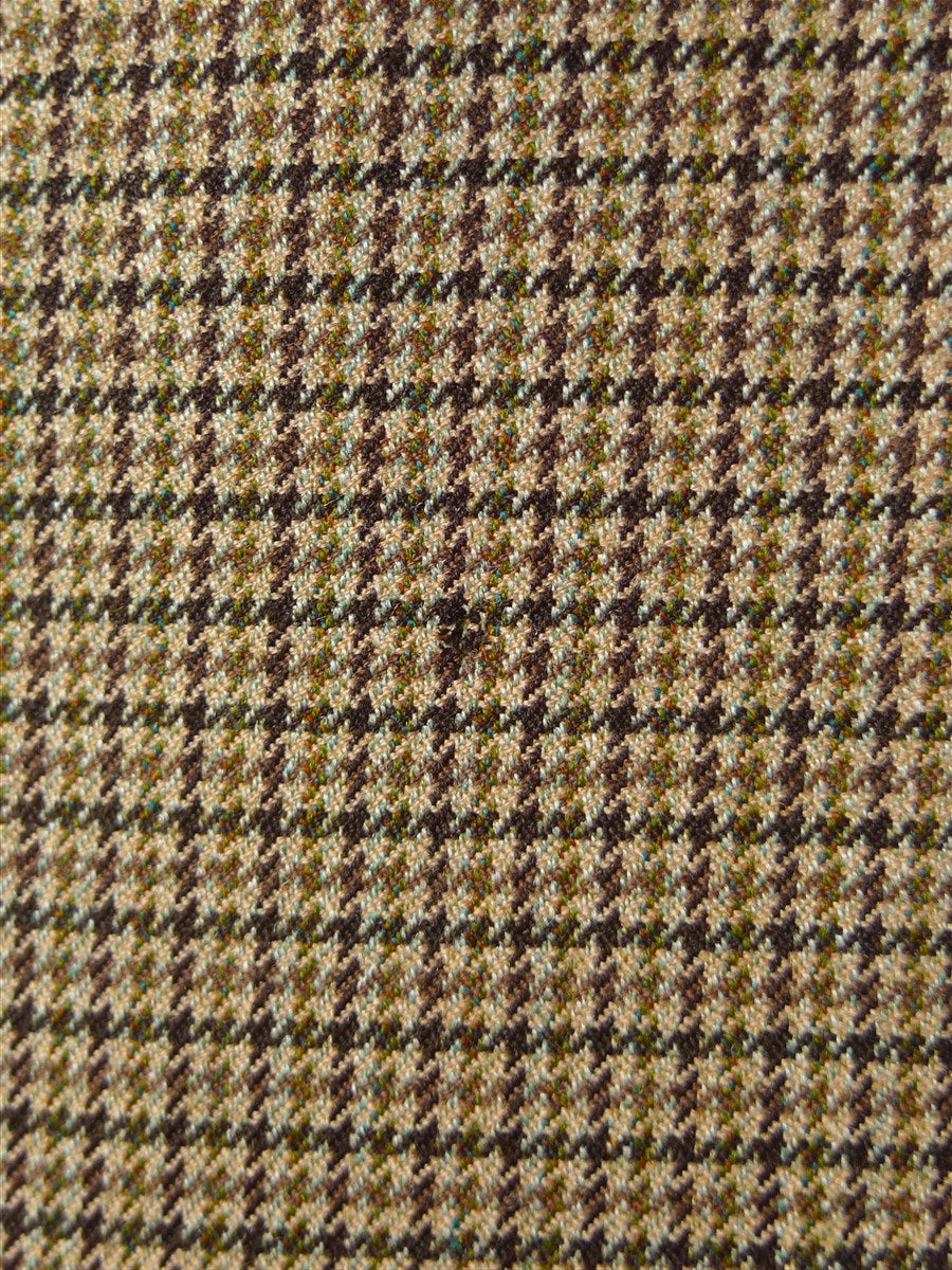 25/1171 superb 1974 vintage connock & lockie bespoke heavyweight worsted 3-piece beige brown gun check town & country suit 41 long