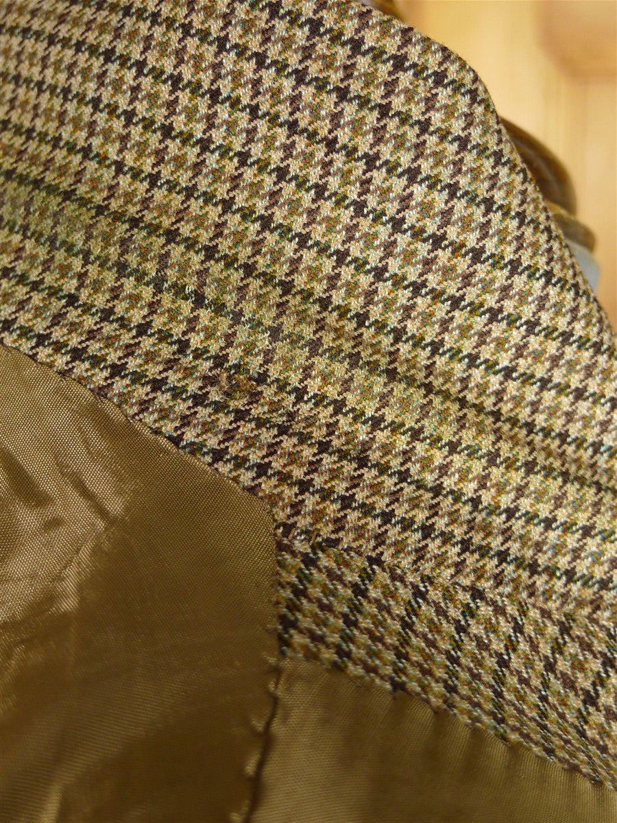25/1171 superb 1974 vintage connock & lockie bespoke heavyweight worsted 3-piece beige brown gun check town & country suit 41 long