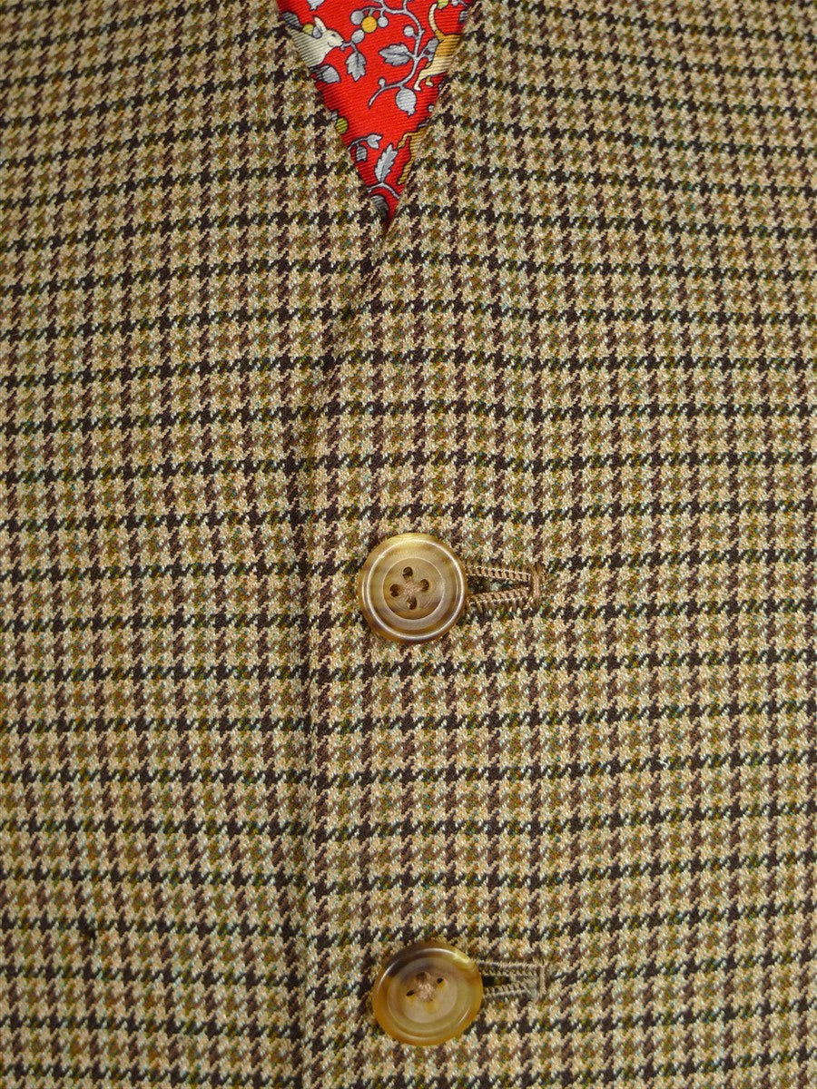 25/1171 superb 1974 vintage connock & lockie bespoke heavyweight worsted 3-piece beige brown gun check town & country suit 41 long