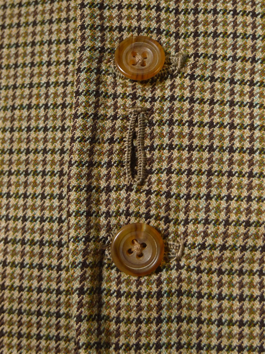 25/1171 superb 1974 vintage connock & lockie bespoke heavyweight worsted 3-piece beige brown gun check town & country suit 41 long